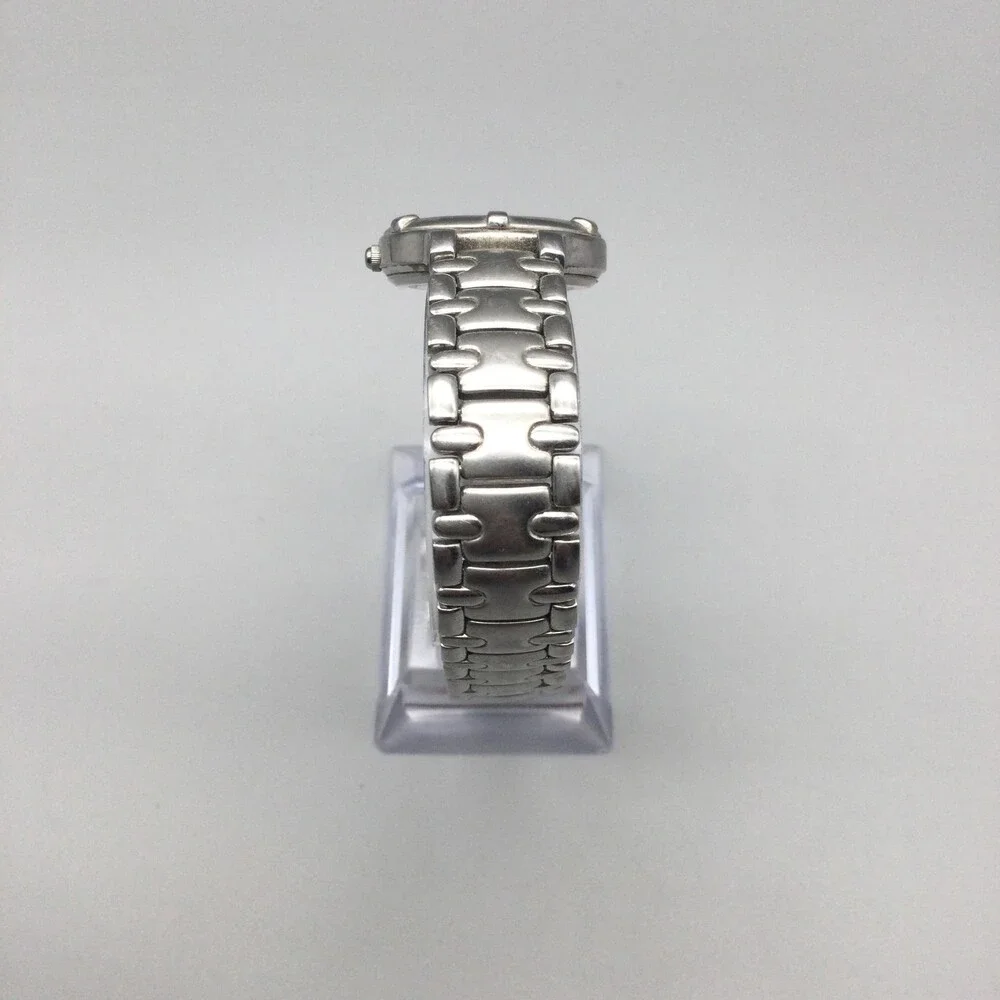 ESQ Movado Swiss Womens Watch 26mm Blue Dial Silver Tone Date New Battery 7.25